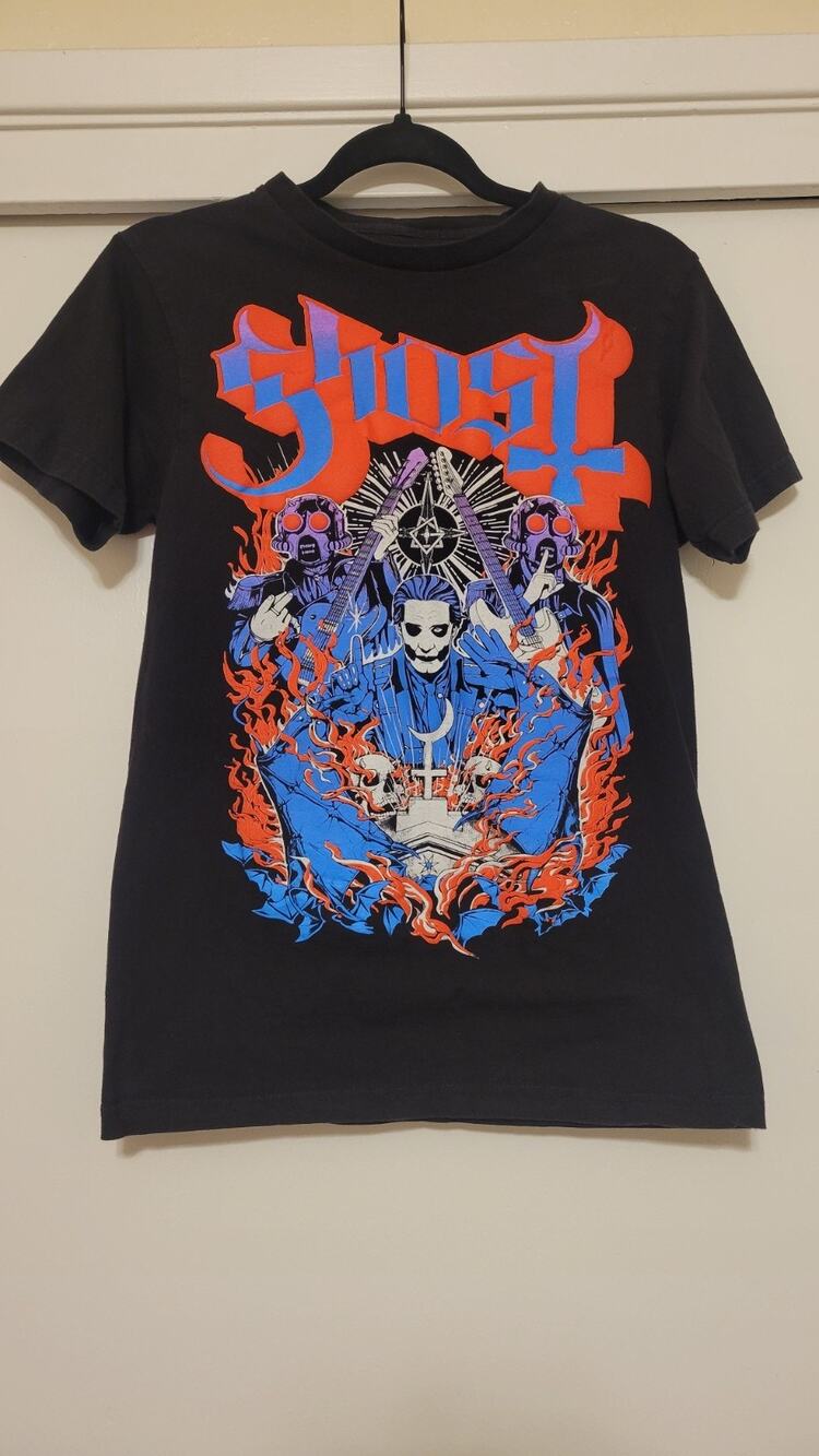 Ghost Band T Shirt Womens Small Black Graphic Tee Papa Emeritus Rock Metal